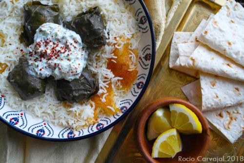 Dolma and steamed Rice